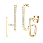 Moissanite Geometric Stud Earrings 925 Sterling Silver Push Back Gift For Women BandsCo Straps