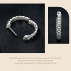 Moissanite Gold Hoop Earrings 925 Sterling Silver D-Color Round Hypoallergenic BandsCo Straps