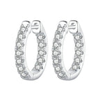 Moissanite Gold Hoop Earrings 925 Sterling Silver D-Color Round Hypoallergenic BandsCo Straps