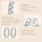 Moissanite Gold Hoop Earrings 925 Sterling Silver D-Color Round Hypoallergenic BandsCo Straps