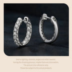 Moissanite Gold Hoop Earrings 925 Sterling Silver D-Color Round Hypoallergenic BandsCo Straps