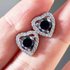 Moissanite 2ctw D Color Heart Stud Earrings 1ct Each 925 Sterling Silver BandsCo Straps