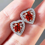 Moissanite 2ctw D Color Heart Stud Earrings 1ct Each 925 Sterling Silver BandsCo Straps