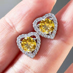 Moissanite 2ctw D Color Heart Stud Earrings 1ct Each 925 Sterling Silver BandsCo Straps