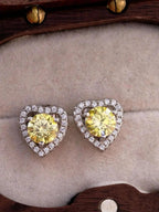 Moissanite 2ctw D Color Heart Stud Earrings 1ct Each 925 Sterling Silver BandsCo Straps