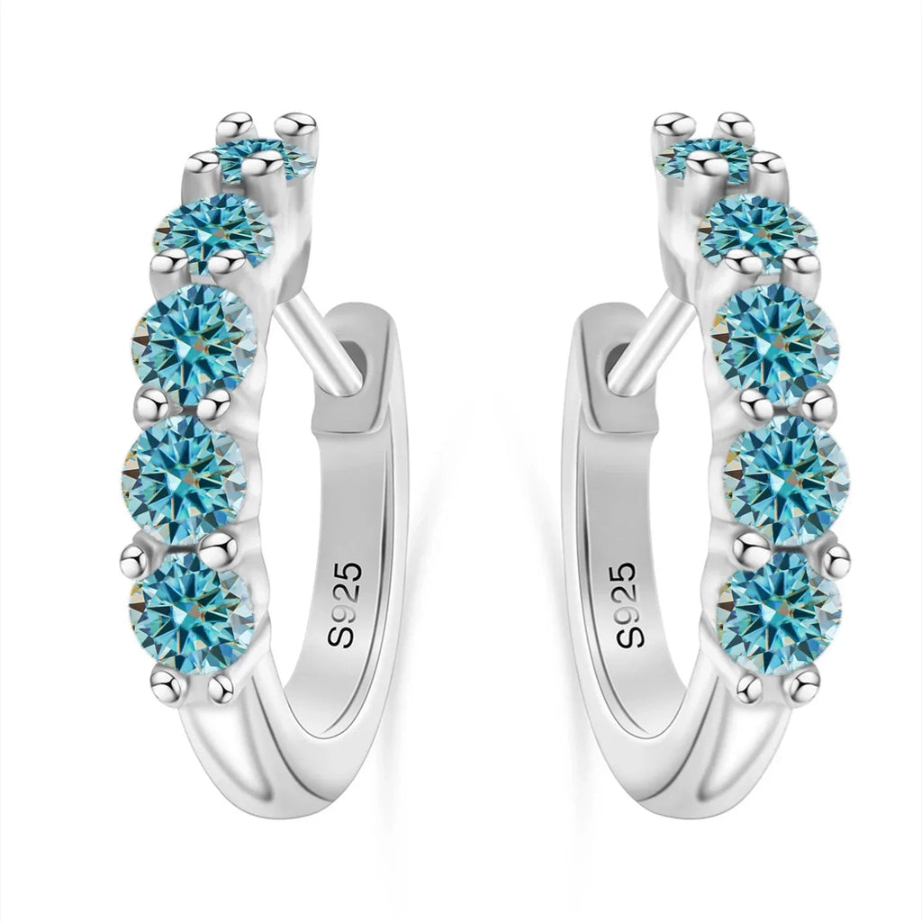 1ct D Color 3mm Moissanite Hoop Charm Earrings 925 Sterling Silver Women BandsCo Straps