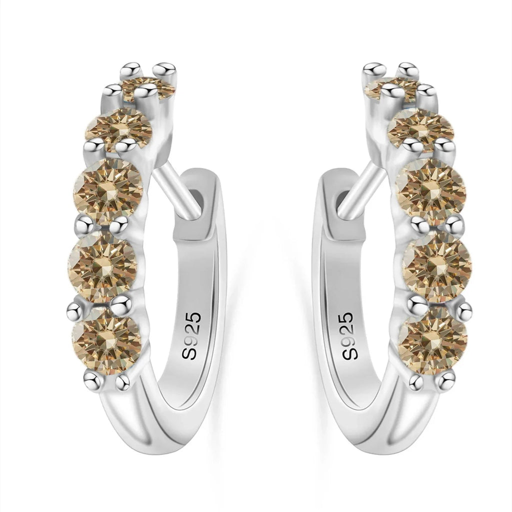 1ct D Color 3mm Moissanite Hoop Charm Earrings 925 Sterling Silver Women BandsCo Straps