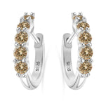 1ct D Color 3mm Moissanite Hoop Charm Earrings 925 Sterling Silver Women BandsCo Straps