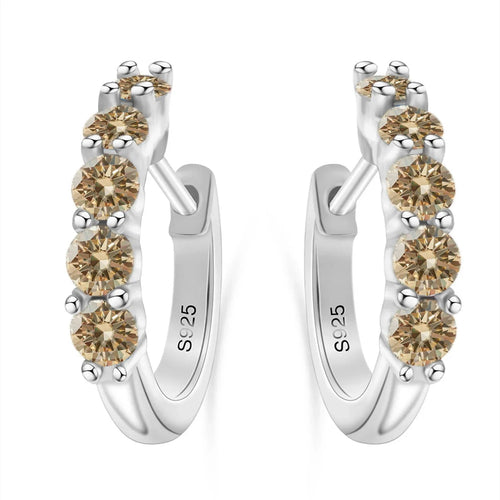 1ct D Color 3mm Moissanite Hoop Charm Earrings 925 Sterling Silver Women BandsCo Straps