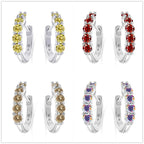 1ct D Color 3mm Moissanite Hoop Charm Earrings 925 Sterling Silver Women BandsCo Straps