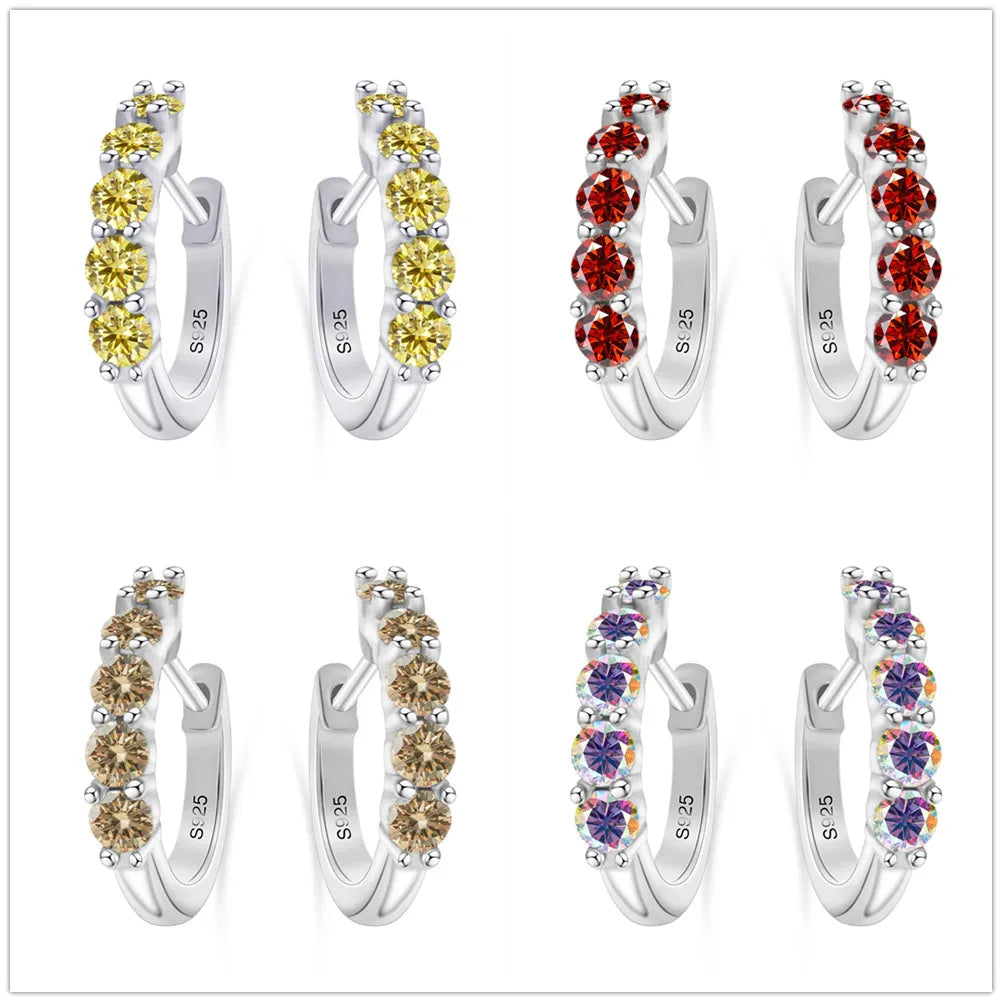 1ct D Color 3mm Moissanite Hoop Charm Earrings 925 Sterling Silver Women BandsCo Straps