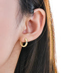 Moissanite Hoop Earrings 2mm VVS1 925 Sterling Silver Simple Unisex Gift BandsCo Straps
