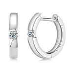 Moissanite Hoop Earrings 2mm VVS1 925 Sterling Silver Simple Unisex Gift BandsCo Straps