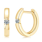 Moissanite Hoop Earrings 2mm VVS1 925 Sterling Silver Simple Unisex Gift BandsCo Straps