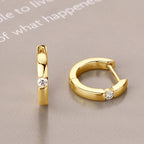 Moissanite Hoop Earrings 2mm VVS1 925 Sterling Silver Simple Unisex Gift BandsCo Straps