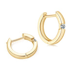 Moissanite Hoop Earrings 2mm VVS1 925 Sterling Silver Simple Unisex Gift BandsCo Straps