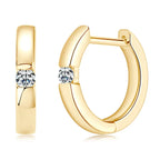 Moissanite Hoop Earrings 2mm VVS1 925 Sterling Silver Simple Unisex Gift BandsCo Straps