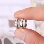 Moissanite Hoop Earrings 2mm VVS1 925 Sterling Silver Simple Unisex Gift BandsCo Straps