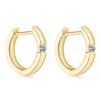 Moissanite Hoop Earrings 2mm VVS1 925 Sterling Silver Simple Unisex Gift BandsCo Straps