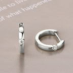 Moissanite Hoop Earrings 2mm VVS1 925 Sterling Silver Simple Unisex Gift BandsCo Straps