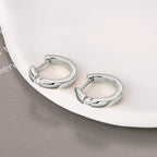 Moissanite Hoop Earrings 2mm VVS1 925 Sterling Silver Simple Unisex Gift BandsCo Straps