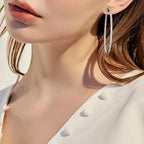 Moissanite Hoop Earrings 30/50mm Sterling Silver 925 Bridal Wedding Hoops BandsCo Straps