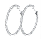 Moissanite Hoop Earrings 30/50mm Sterling Silver 925 Bridal Wedding Hoops BandsCo Straps