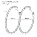 Moissanite Hoop Earrings 30/50mm Sterling Silver 925 Bridal Wedding Hoops BandsCo Straps
