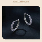 Moissanite Hoop Earrings 925 Sterling Silver D Color Round Sparkling 13mm BandsCo Straps