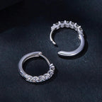 Moissanite Hoop Earrings 925 Sterling Silver D Color Round Sparkling 13mm BandsCo Straps