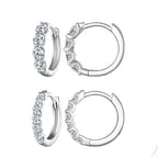 Moissanite Hoop Earrings 925 Sterling Silver D Color Round Sparkling 13mm BandsCo Straps