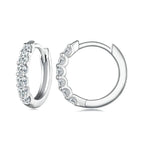 Moissanite Hoop Earrings 925 Sterling Silver D Color Round Sparkling 13mm BandsCo Straps