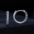 Moissanite Hoop Earrings 925 Sterling Silver D Color Round Sparkling 13mm BandsCo Straps