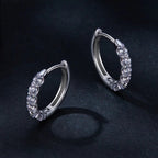 Moissanite Hoop Earrings 925 Sterling Silver D Color Round Sparkling 13mm BandsCo Straps