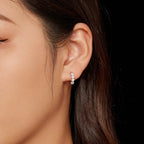 Moissanite Hoop Earrings 925 Sterling Silver D Color Round Sparkling 13mm BandsCo Straps