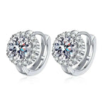 Moissanite Hoop Earrings 925 Sterling Silver Diamond-Cut Wedding Gift For Women BandsCo Straps