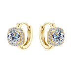 Moissanite Hoop Earrings 925 Sterling Silver Huggie For Women Girls Dainty BandsCo Straps