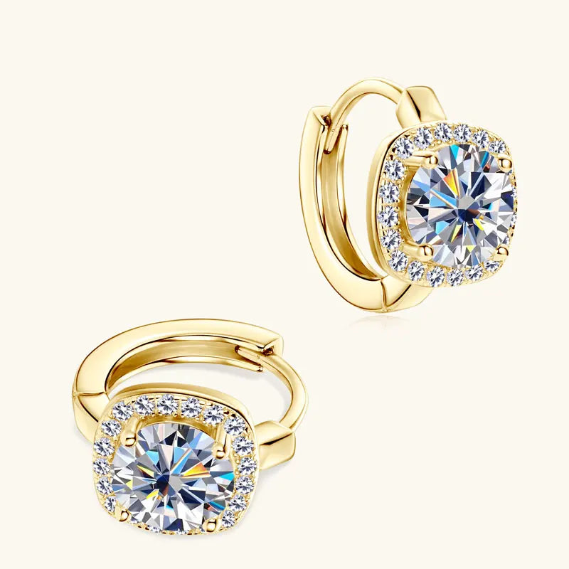 Moissanite Hoop Earrings 925 Sterling Silver Huggie For Women Girls Dainty BandsCo Straps