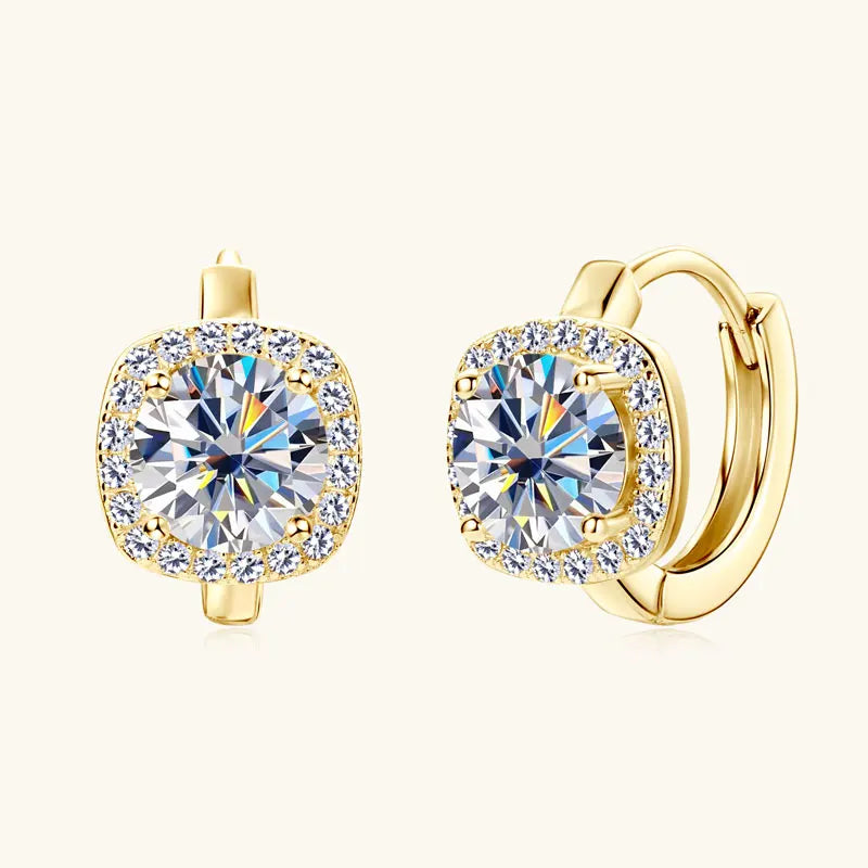 Moissanite Hoop Earrings 925 Sterling Silver Huggie For Women Girls Dainty BandsCo Straps