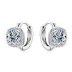 Moissanite Hoop Earrings 925 Sterling Silver Huggie For Women Girls Dainty BandsCo Straps