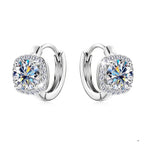 Moissanite Hoop Earrings 925 Sterling Silver Huggie For Women Girls Dainty BandsCo Straps