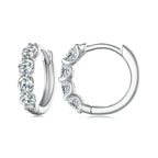 Moissanite Hoop Earrings 925 Sterling Silver D Color Round Sparkling 13mm BandsCo Straps