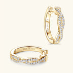 Moissanite Hoop Earrings 925 Sterling Silver Twist Small Hoops For Women BandsCo Straps