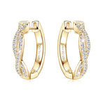 Moissanite Hoop Earrings 925 Sterling Silver Twist Small Hoops For Women BandsCo Straps