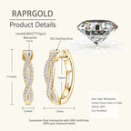 Moissanite Hoop Earrings 925 Sterling Silver Twist Small Hoops For Women BandsCo Straps