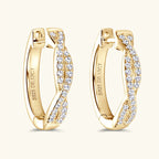 Moissanite Hoop Earrings 925 Sterling Silver Twist Small Hoops For Women BandsCo Straps