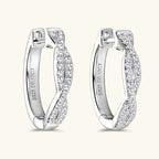 Moissanite Hoop Earrings 925 Sterling Silver Twist Small Hoops For Women BandsCo Straps