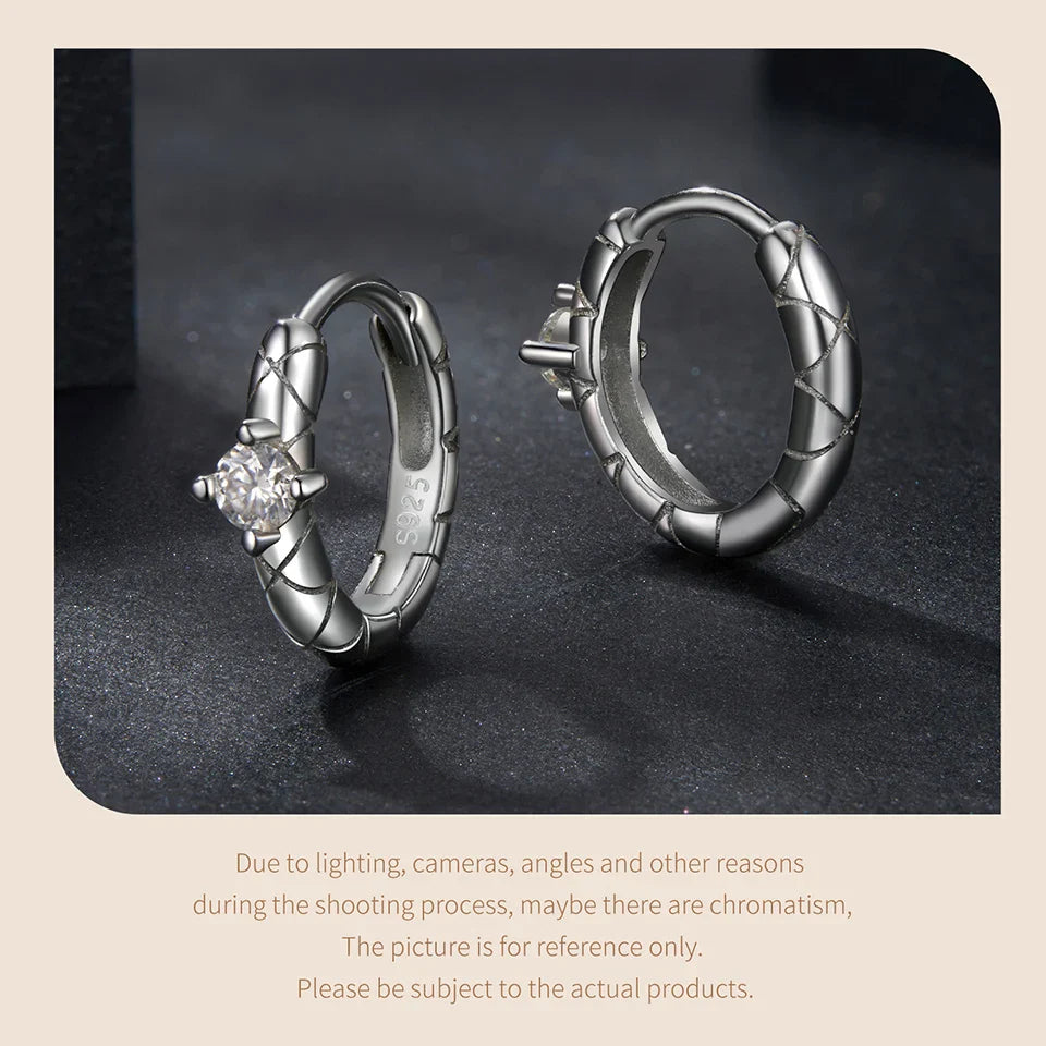 Moissanite Hoop Earrings Gold Plated 925 Sterling Silver Cut Hypoallergenic BandsCo Straps