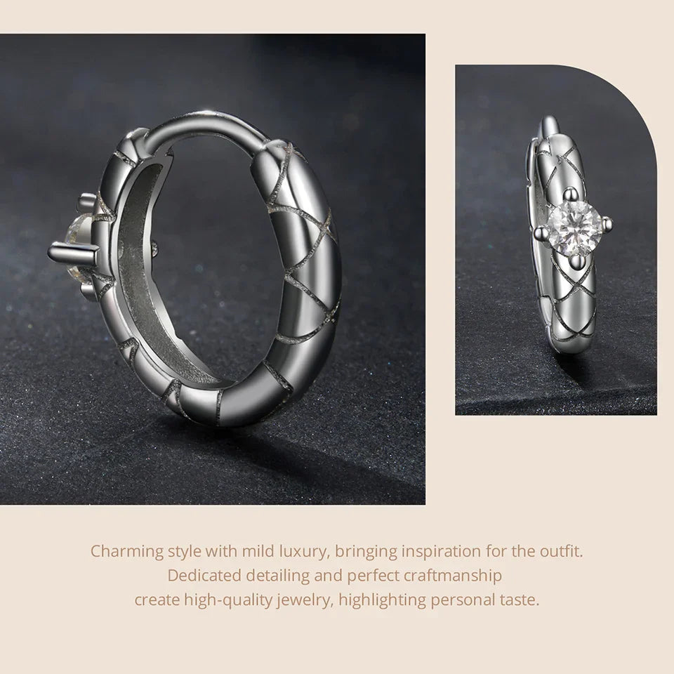 Moissanite Hoop Earrings Gold Plated 925 Sterling Silver Cut Hypoallergenic BandsCo Straps