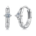 Moissanite Hoop Earrings Gold Plated 925 Sterling Silver Cut Hypoallergenic BandsCo Straps